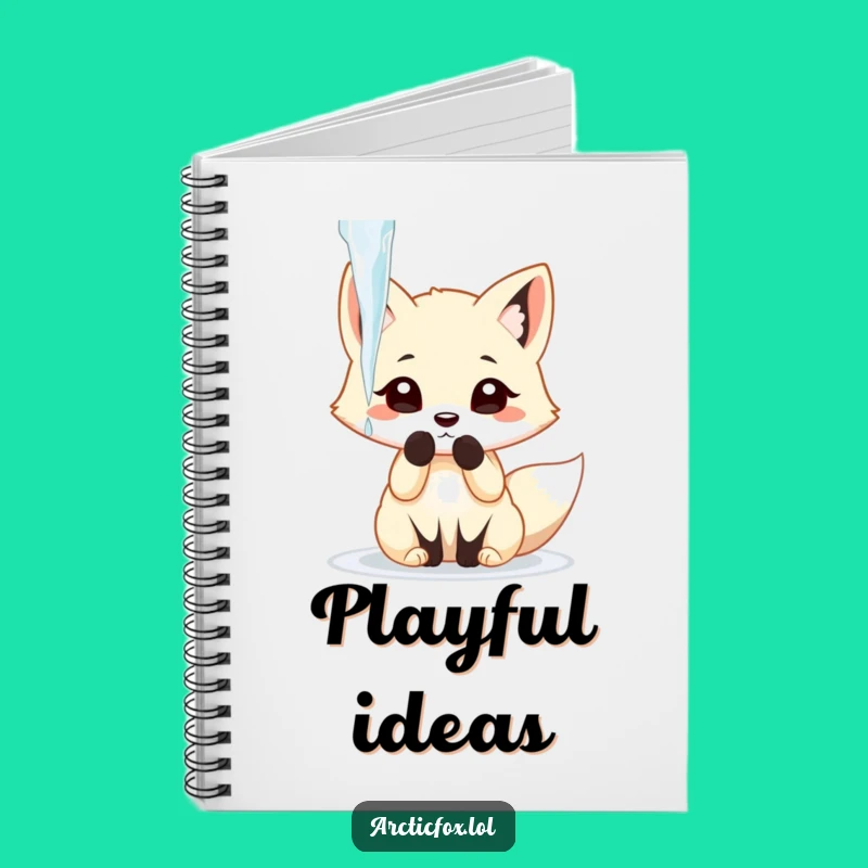 Funny Arctic Fox Icicle Batting Notebook - Playful Journaling