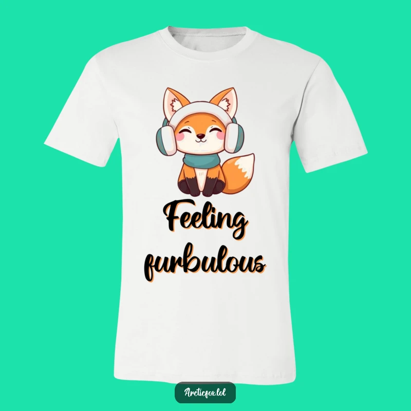 Funny Content Fox T-Shirt: Wear Your Cozy Vibes with This Earmuff Fox Tee
