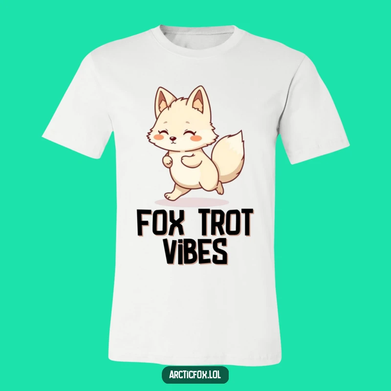 Funny Kawaii Arctic Fox Hop T-Shirt: Energetic Fun, Perfect Gift!