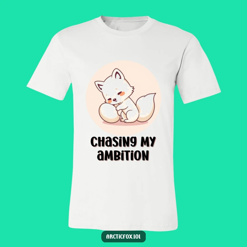 Funny Kawaii Arctic Fox T-Shirt - Comical Spinning Animal Tee, Great Funny Gift
