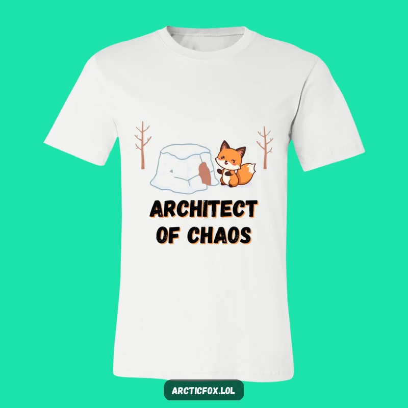 Funny Wobbly Snow Fort Fox T-Shirt: Embrace Winter Fails with Hilarious Style