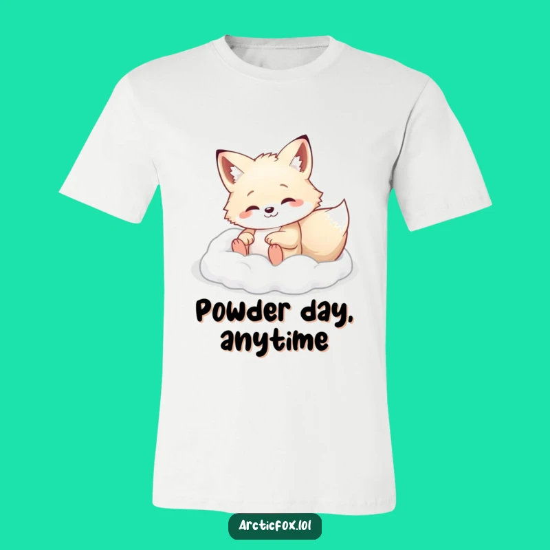 Joyful Arctic Fox Rolling T-Shirt - Snow Play, Funny Gift for Winter Lovers