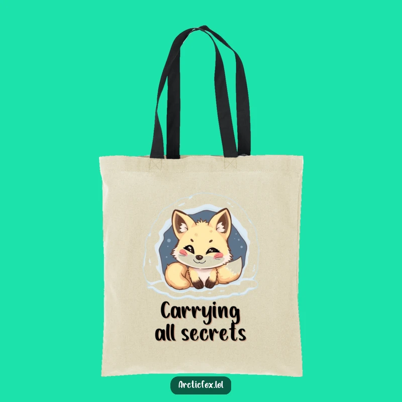 Funny Arctic Fox Tote Bag: Mischief Grins from Snowy Den - Eco-Friendly Gift