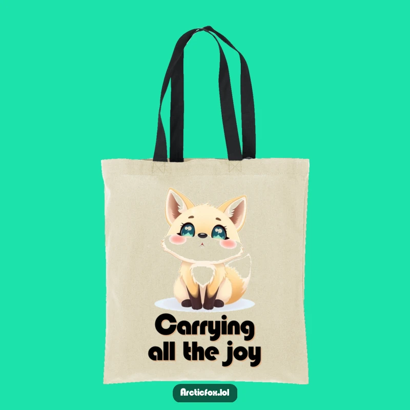 Funny Arctic Fox Snowflakes Tote Bag - Whimsical Winter Accessory, Great Funny Gift