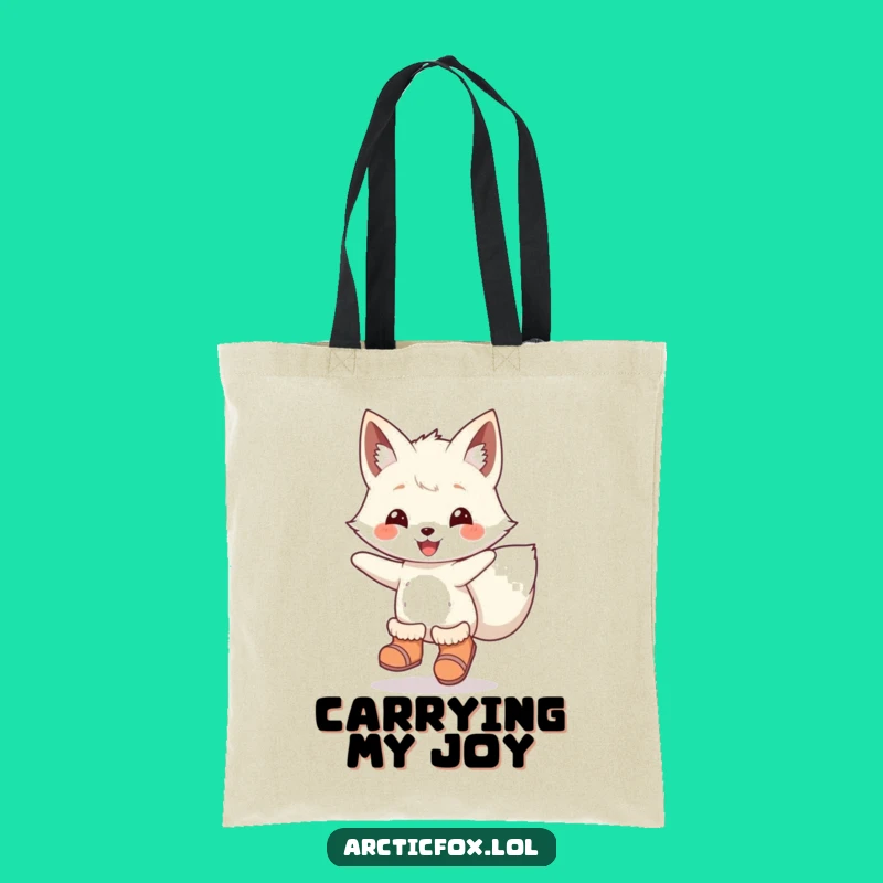 Funny Arctic Fox Tote Bag: Carry Your Joy with This Leaping Fox