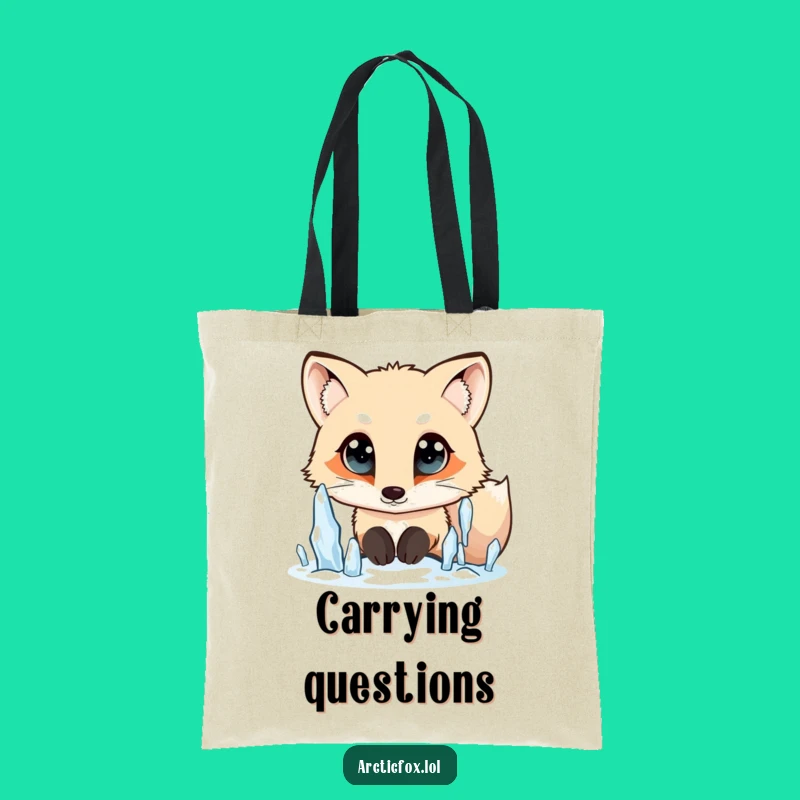 Funny Arctic Fox Icicle Tote Bag: Curious Accessory - Eco Gift