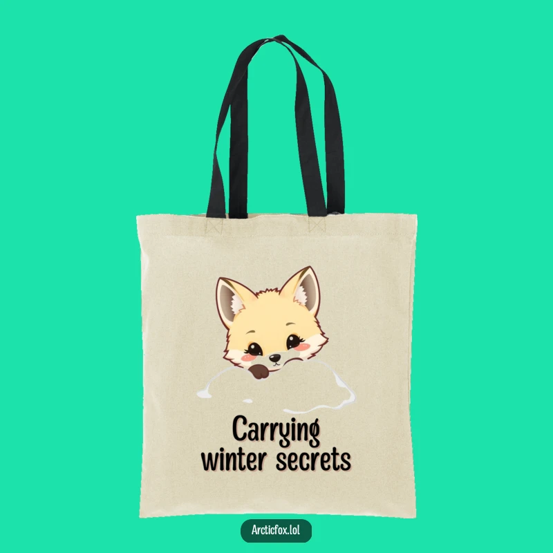 Charming Kawaii Arctic Fox Tote Bag - Curious Eyes, Funny Gift for Everyday Use