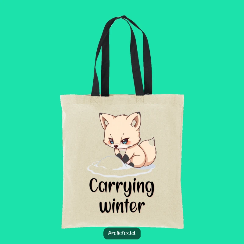 Funny Kawaii Arctic Fox Tote Bag: Determined Digging, Practical Funny Gift