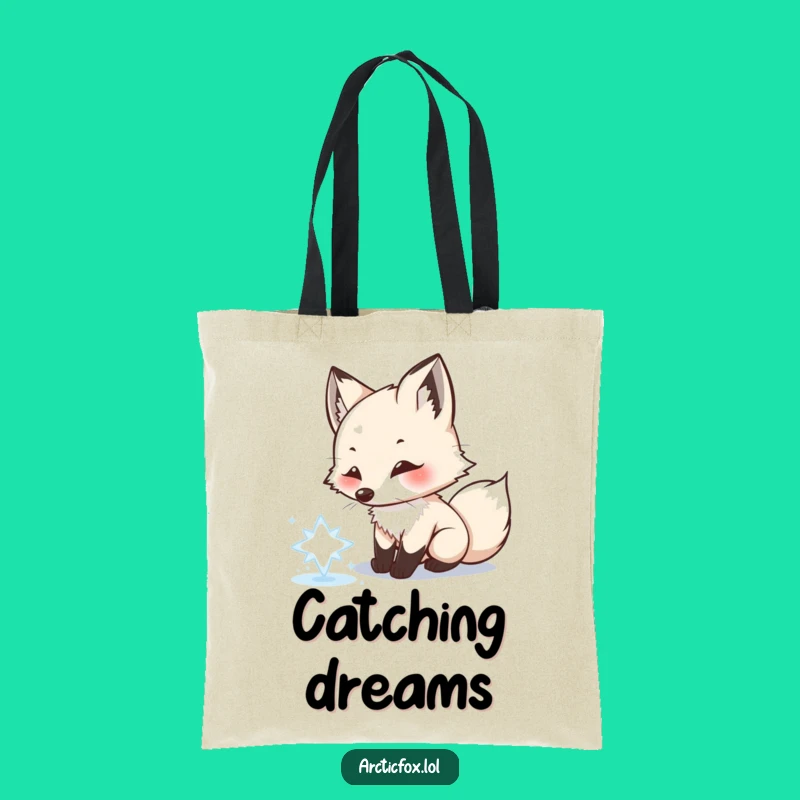 Funny Arctic Fox Snowflake Tote Bag: Playful Winter Accessory - Eco Gift