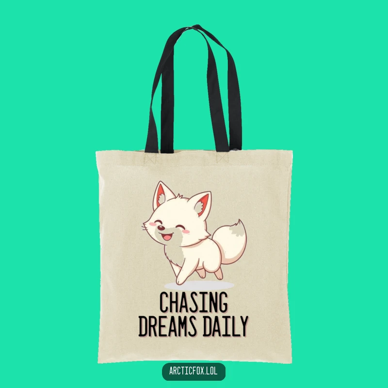 Funny Arctic Fox Tail Chase Tote Bag - Whimsical Carry-all for Comical Fox Fans