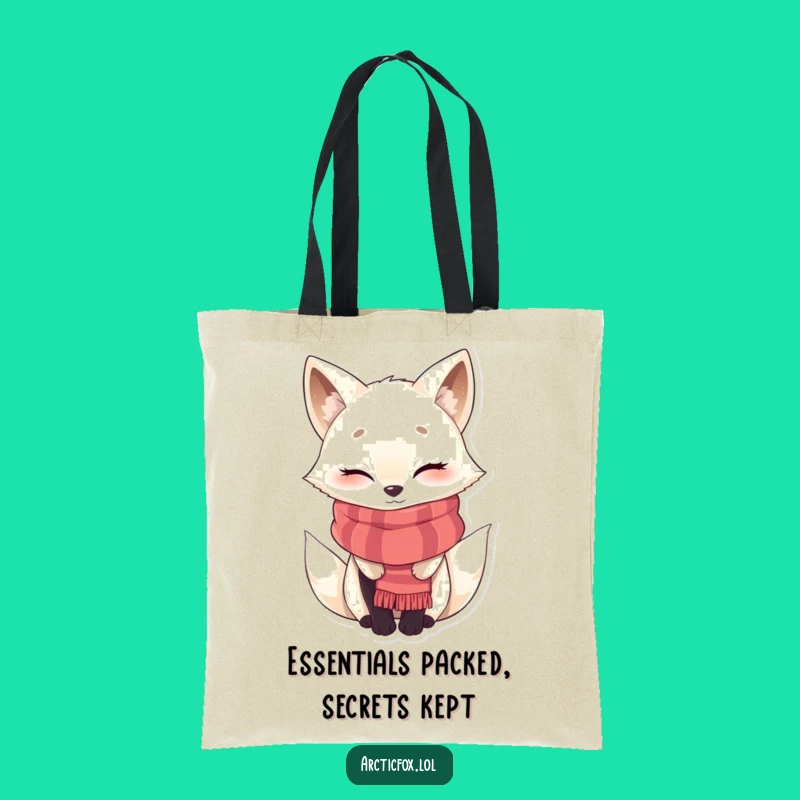 Funny Winking Arctic Fox Scarf Tote Bag - Stylish Accessory Gift