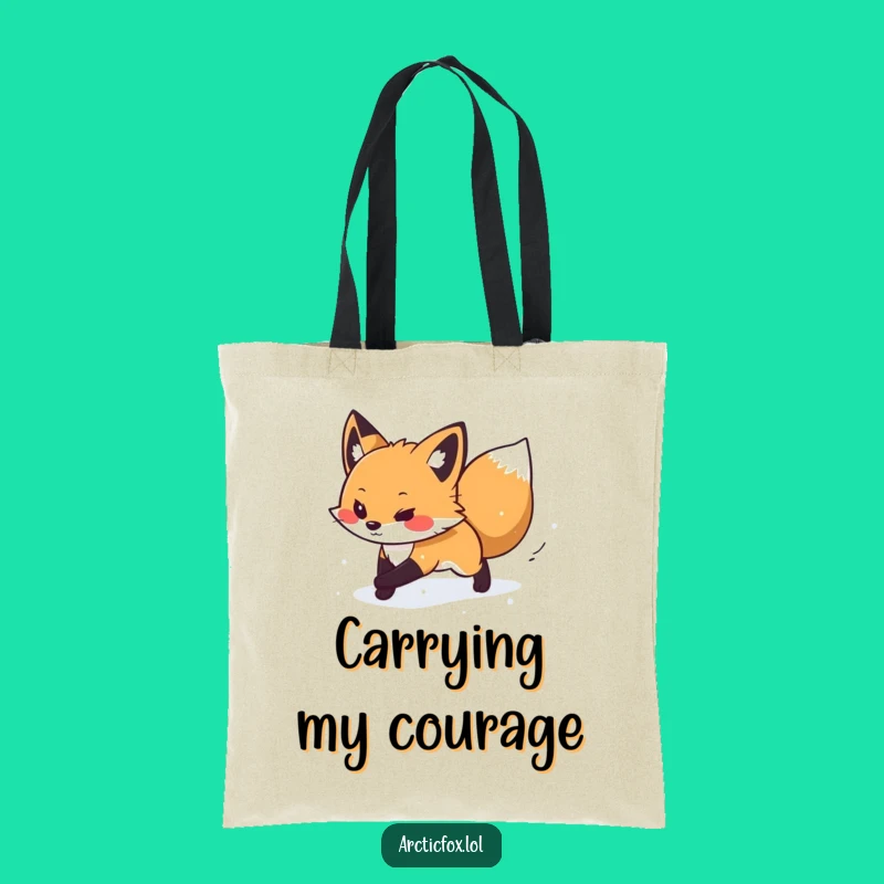Funny Arctic Fox Adventure Tote Bag - Carry Determination, Adorable Funny Gift