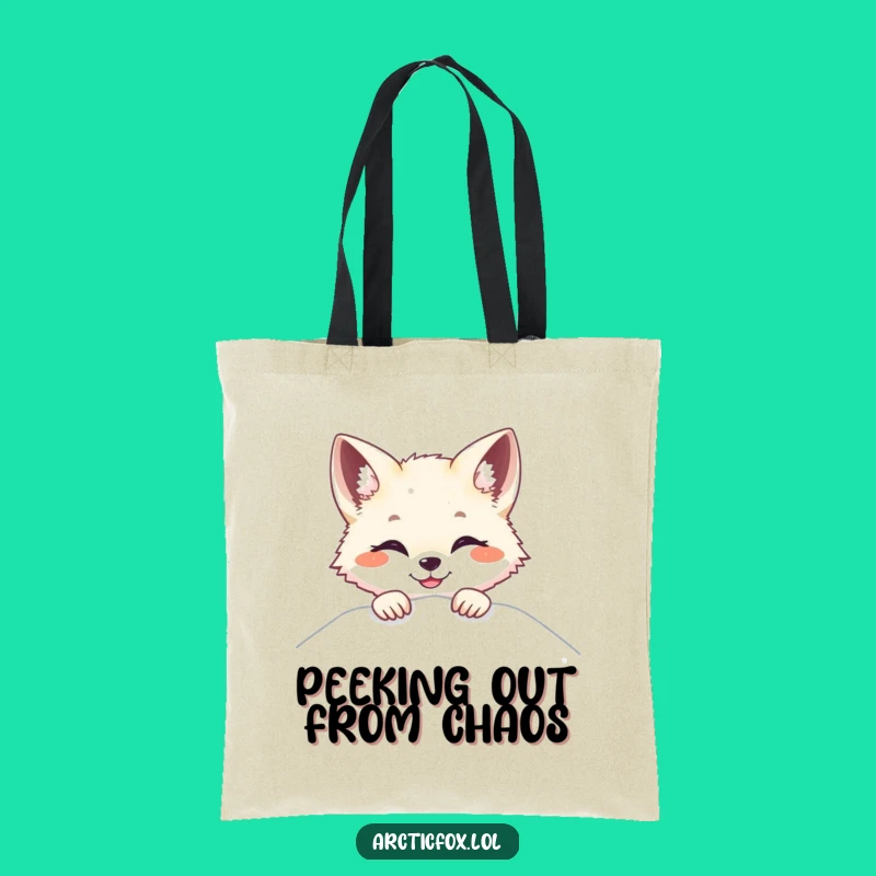 Funny Arctic Fox Peek-a-Boo Tote Bag - Carry Smiles and Playful Surprises