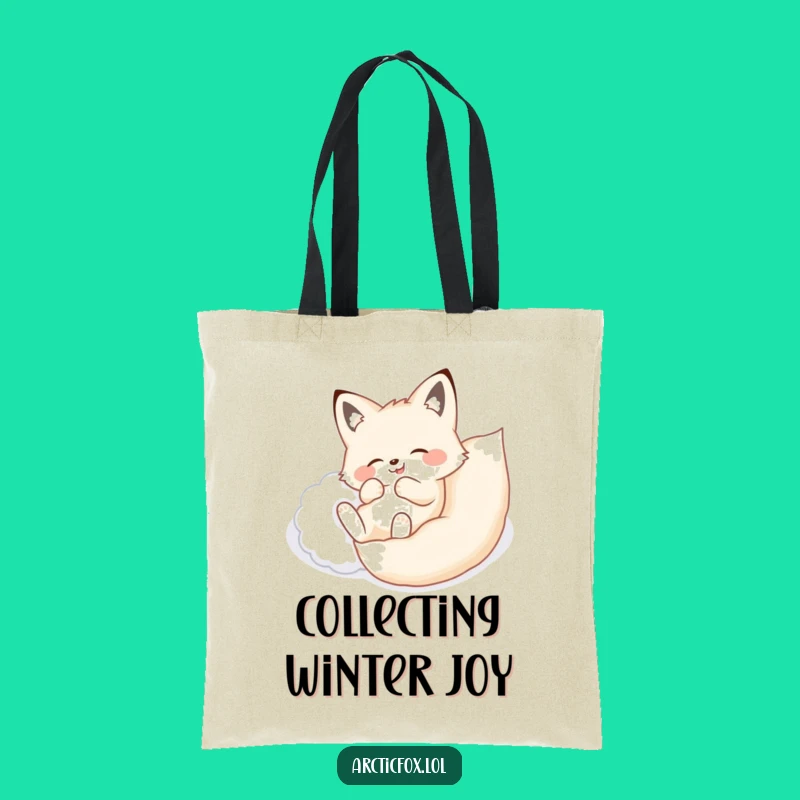 Funny Arctic Fox Snow Roll Tote Bag - Whimsical Carry-all for Snow Lovers