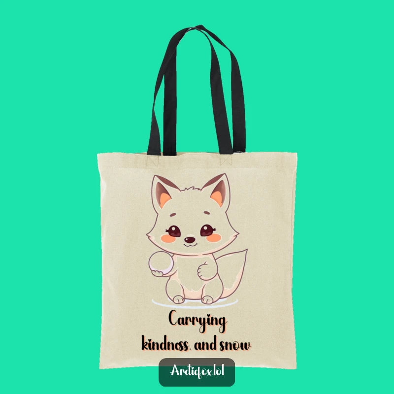 Funny Arctic Fox Snowball Tote Bag - Carry Friendliness and Smiles