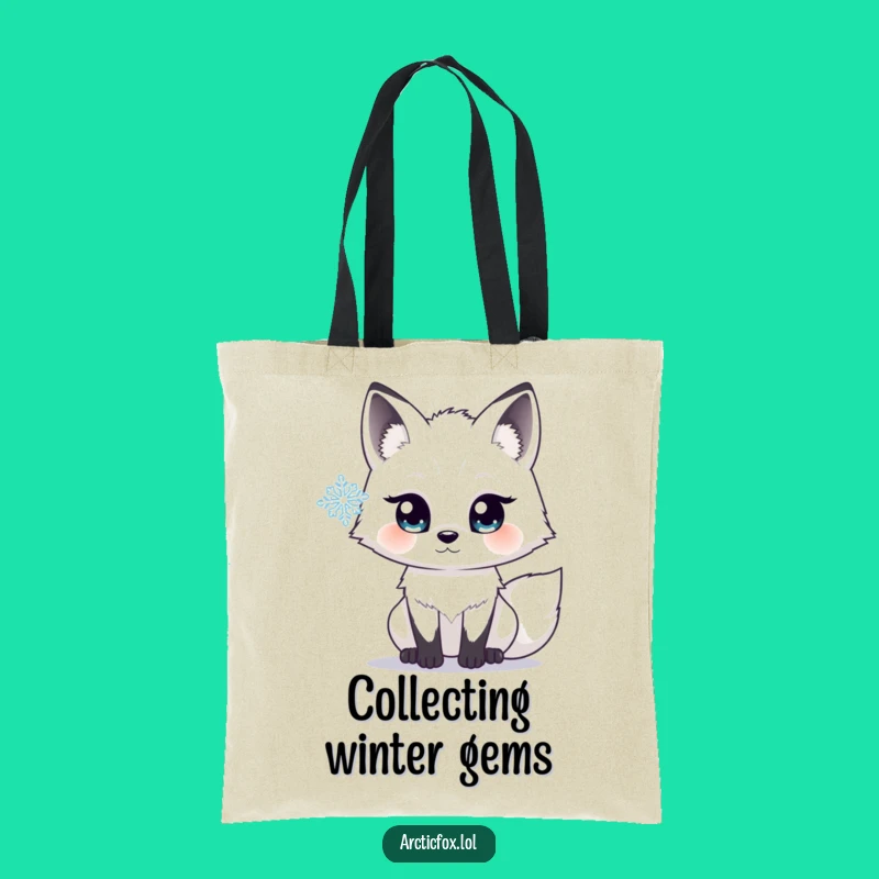 Funny Arctic Fox Snowflake Tote Bag - Whimsical Carry-all for Winter Lovers