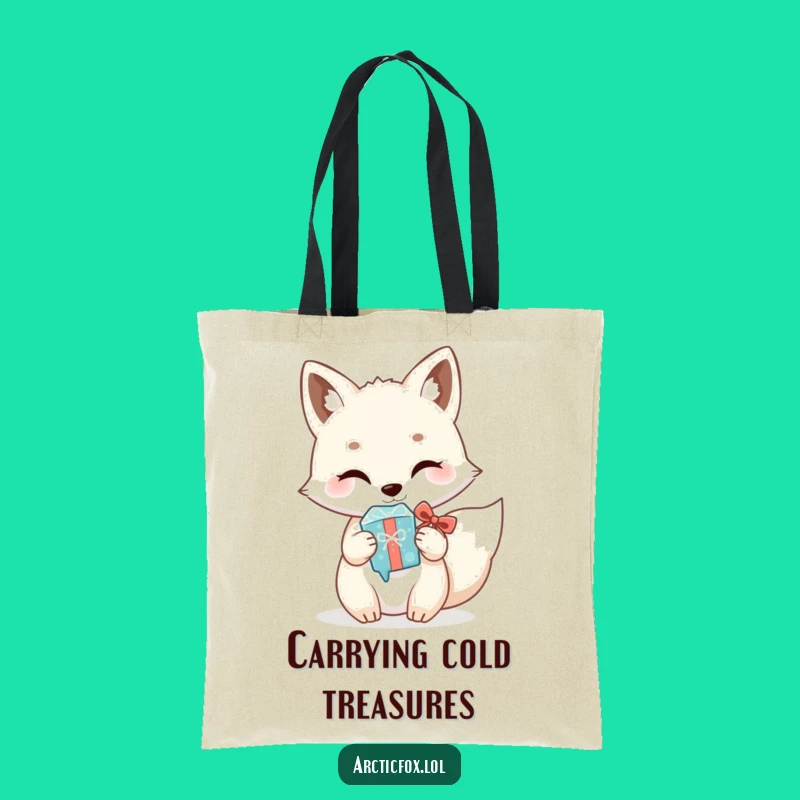 Funny Kawaii Arctic Fox Gift Tote Bag - Chic & Hilarious Accessory, Ideal Funny Gift