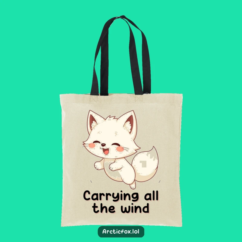 Funny Kawaii Arctic Fox Pouncing Tote: Stylish and Hilarious Carry-All