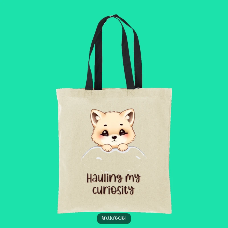 Funny Chubby Fox Tote Bag: Curious Peek, Snowdrift Carry-All Gift
